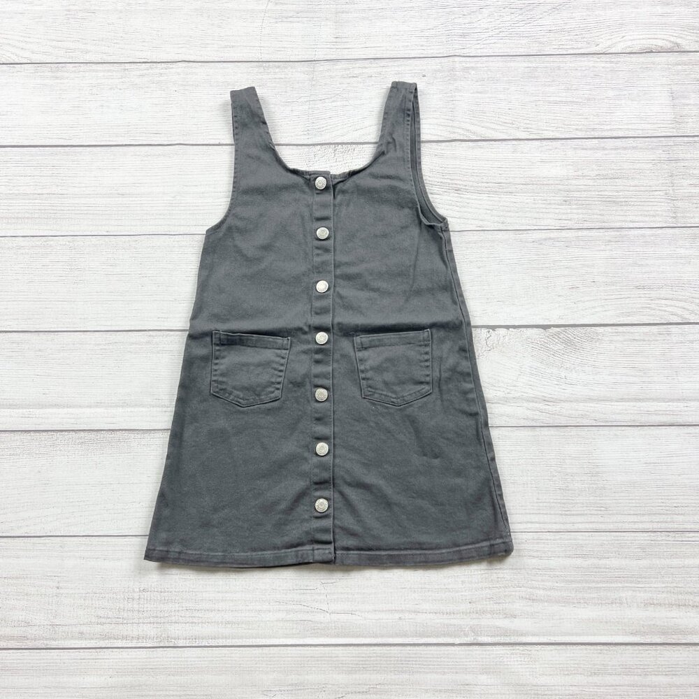 Jessica Simpson Girls Jumper Dress Button Front Pinafore Overall Dress 6X